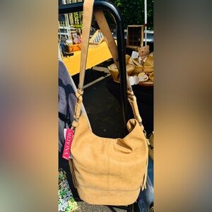 Merona Tan Hobo Shoulder Bag with Tassels